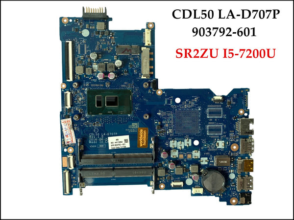 StoneTaskin High quality CDL50 LA-D707P For HP 15-AY Series Laptop Motherboard 903792-601 SR2ZU I5-7200U DDR4 100% Tested