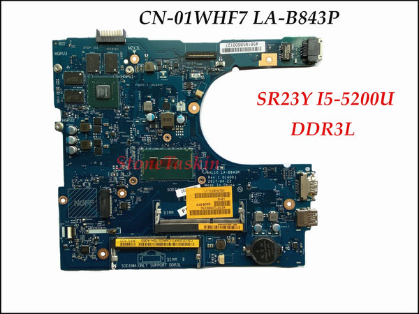 StoneTaskin High quality CN-01WHF7 FRV68 FOR Dell Inspiron 5458 5558 Laptop Motherboard AAL10 LA-B843P SR23Y I5-5200U 920M 2GB 100% Tested