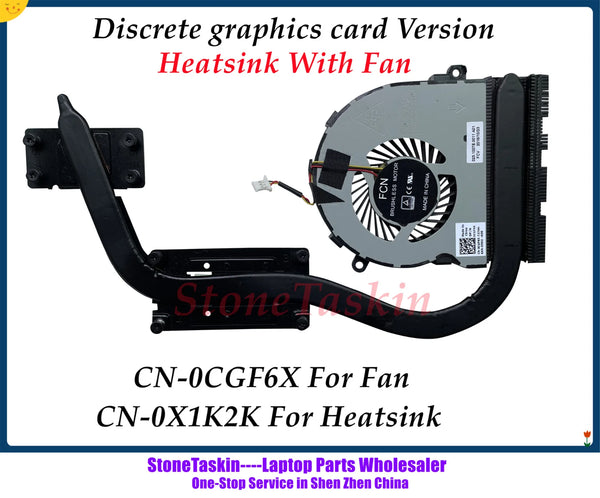 StoneTaskin ORIGINAL High quality CN-0CGF6X For Dell Inspiron 15-3567 3568 Laptop CPU Cooling Fan with Heatsink CN-0X1K2K 460.09W01.0011 Tested MB FAST SHIP