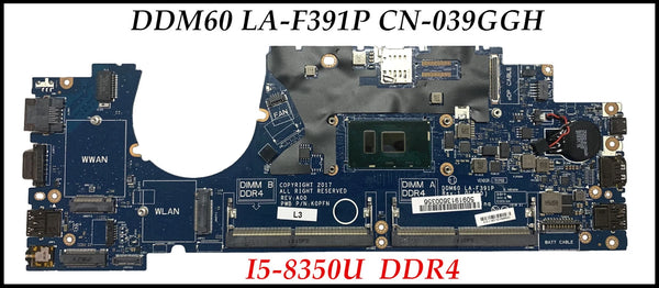 StoneTaskin ORIGINAL High quality DDM60 LA-F391P For Dell Latitude 5290 Laptop  LAPTOP MOTHERBOARD CN-039GGH 39GGH Mainboard I5-8350U DDR4 100% Tested MB FAST SHIP