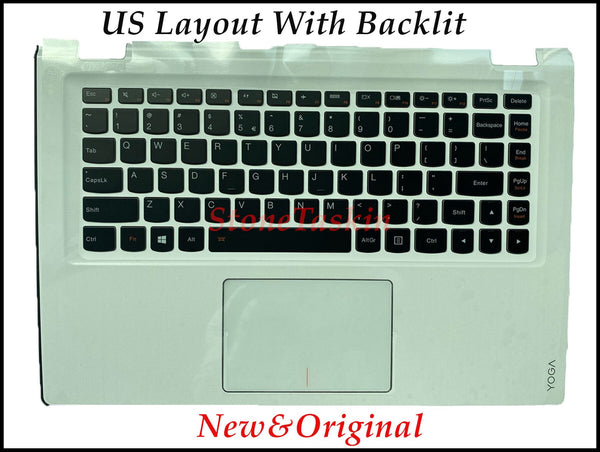 High quality FRU 5CB0H35664 for Lenovo Yoga 700-14ISK Yoga 3 14 Laptop keyboard White upper case assmebly US Layout with backlit