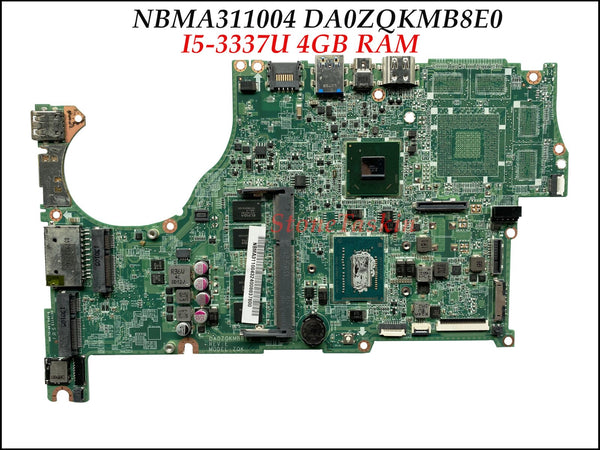 High quality NBMA311004 for Acer Aspire V5-572P Laptop Motherboard DA0ZQKMB8E0 SR0XL I5-3337U 4GB RAM 100% Tested