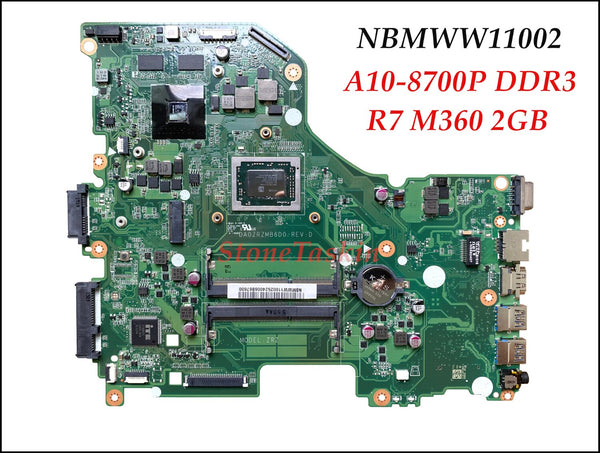 High quality NBMWW11002 For Acer Aspire E5-552G Motherboard DA0ZRZMB6D0 Mainboard A10-8700P CPU R7 M360 2GB GPU DDR3 Tested