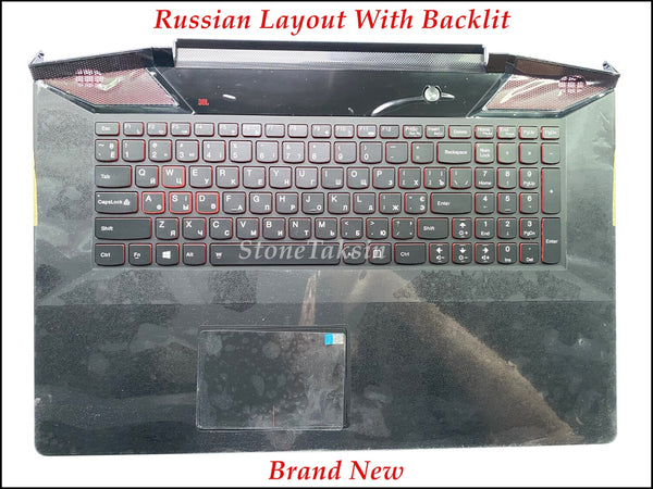 High quality Russian 5CB0L65461 for Lenovo IdeaPad Y700-17ISK laptop keyboard Plamrest upper case assmebly RU Layout backlit