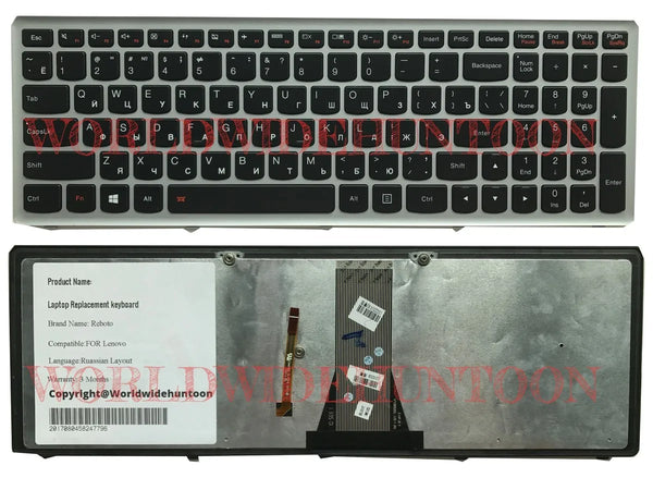 StoneTaskin Brand New Original High quality Russian laptop keyboard for Lenovo Ideapad Z50-70 RU layout silver Frame with Backlit 100% Fully Tested 100% Tested Free Shipping