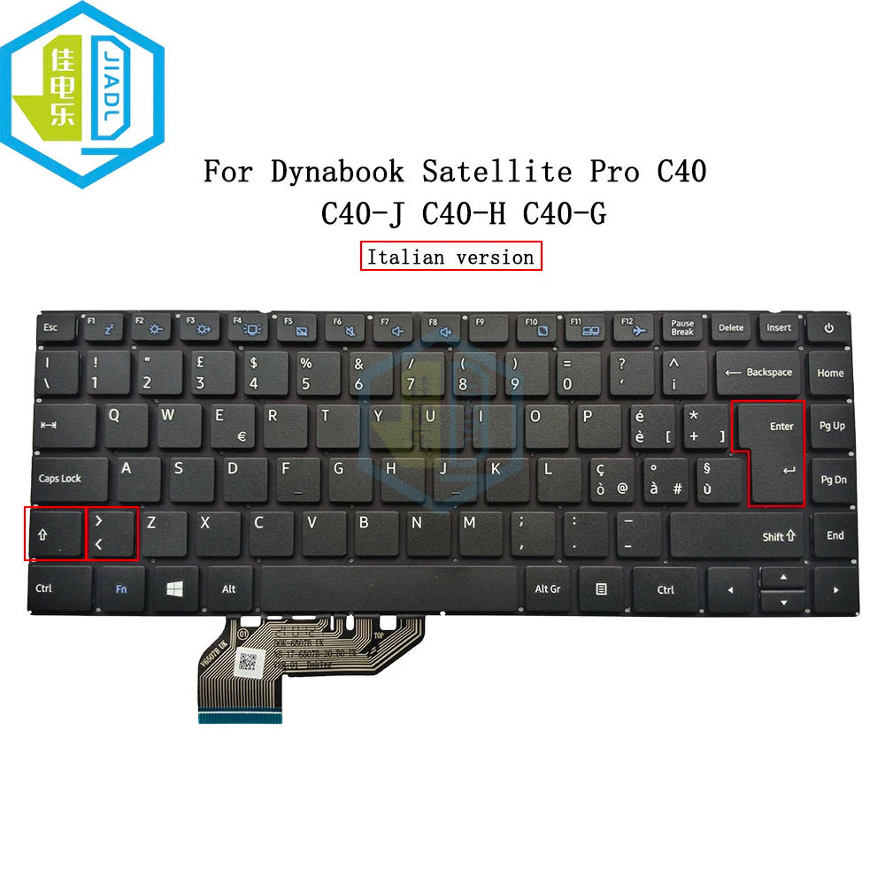 IT Italian laptop replacement Keyboard For Dynabook Satellite Pro C40 ...
