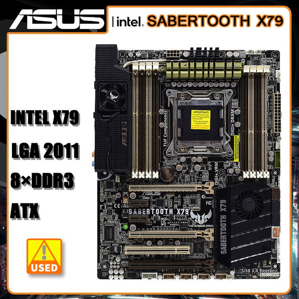 StoneTaskin Intel X79 Motherboard LGA 2011 ASUS SABERTOOTH X79 LGA 2011 Motherboard DDR3 64GB USB3.0 PCI-E 3.0 ATX SATA 3 For Core i7-3930