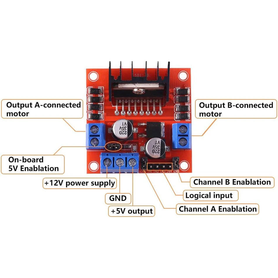 L298N Stepper Motor Driver Controller Board Dual H Bridge Module for ...