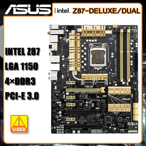 StoneTaskin LGA 1150 Motherboard ASUS Z87-DELUXE/DUAL Motherboard Intel Z87 4×DDR3 PCI-E 3.0 SATA III USB3.0 HDMI ATX For Core i7/i5/i3 cpu