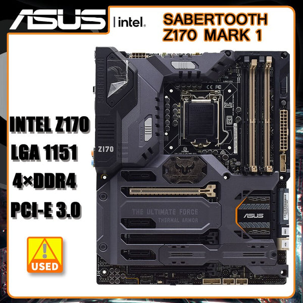 StoneTaskin LGA 1151 Motherboard Asus SABERTOOTH Z170 MARK 1 Motherboard DDR4 64GB Intel Z170 PCI-E 3.0 USB3.1 ATX For Core i3-6320 cpus