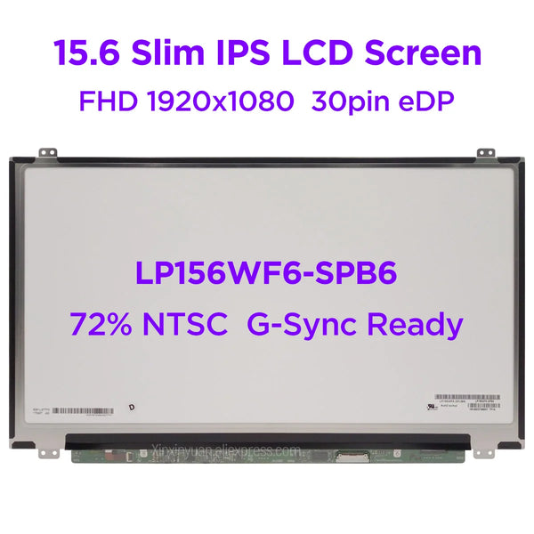 StoneTaskin Original LP156WF6-SPB6 G-Sync Ready For DELL Alienware 15R4 15.6&quot; Laptop LCD Screen 72% NTSC IPS LED Display Panel FHD1920x1080 30pin eDP Fast Free Shipping