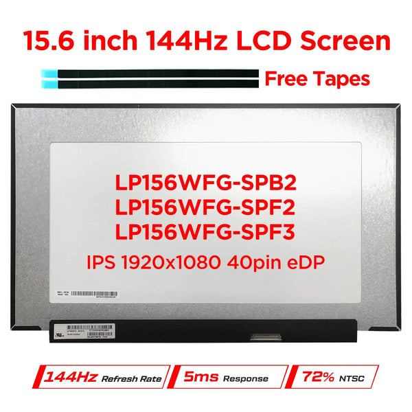 StoneTaskin Original LP156WFG-SPB2 Fit LP156WFG-SPF2 LP156WFG-SPF3 LP156WFG-SPP1 15.6&quot; 144Hz Laptop LCD Screen IPS Display Panel Upgrade Gaming 40pin Fast Free Shipping