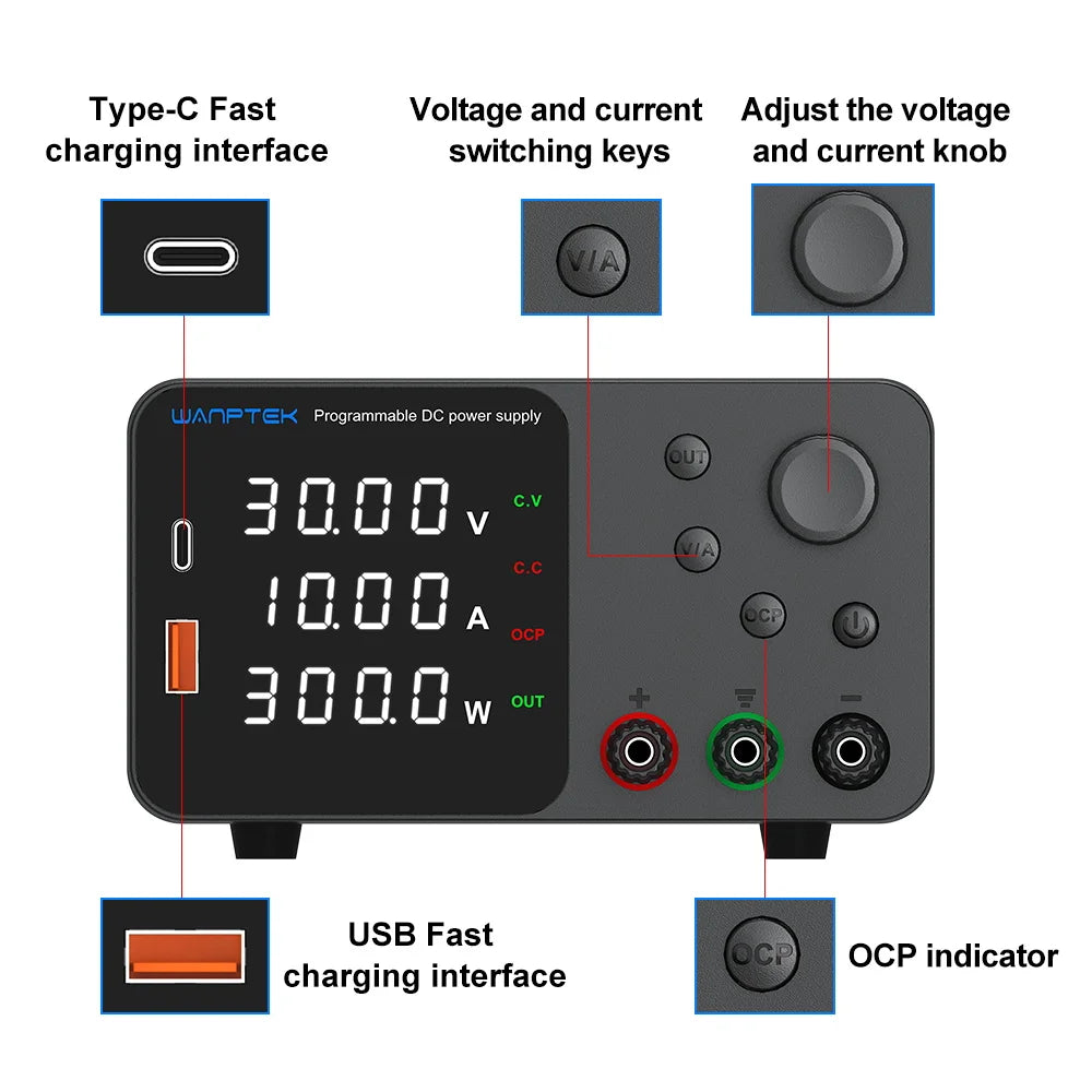 StoneTaskin Lab Bench Power Supply 300W Laboratory Switching Power Sup