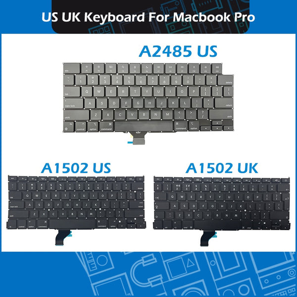 StoneTaskin Wholesale Laptop A1278 A1286 A1425 A1398 A1502 A2485 US UK English Keyboard For Macbook Pro 13" 14" 15" 16" Keyboards Replacement 6 Month Warranty