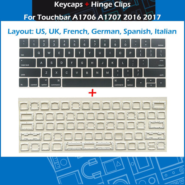 StoneTaskin Wholesale Laptop A1706 A1707 Keycaps Hinge Clips For Macbook Pro Retina 13" 15" Touchbar 2016 2017 Key Cap Keys Keyboard Hinges Repair 6 Month Warranty