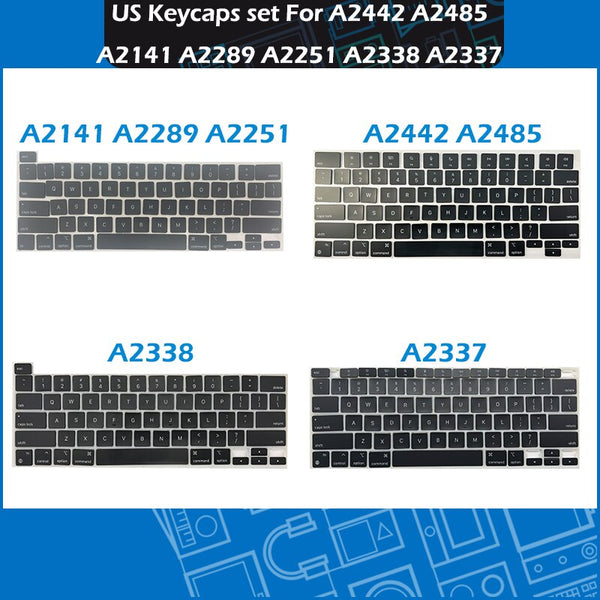 StoneTaskin Wholesale Laptop A2337 A2338 A2289 A2251 A2141 A2442 A2485 US Standard Keycaps Keys For Macbook Air Pro Retina 13" 14" 16" Keyboard Repair 6 Month Warranty