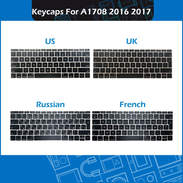 StoneTaskin Wholesale Laptop US UK RU SP GER FR A1708 Azerty Keys Keycaps For Macbook Pro Retina 13" 2016 2017 EMC 2978 3164 Keycap Keyboard Repair 6 Month Warranty