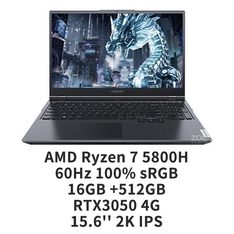 Brand New Lenovo Legion R7000P 2022 Gaming Laptop AMD Ryzen  6600H RTX3050 4G Windows 11 165Hz E-sports Game Notebook Computer Warranty