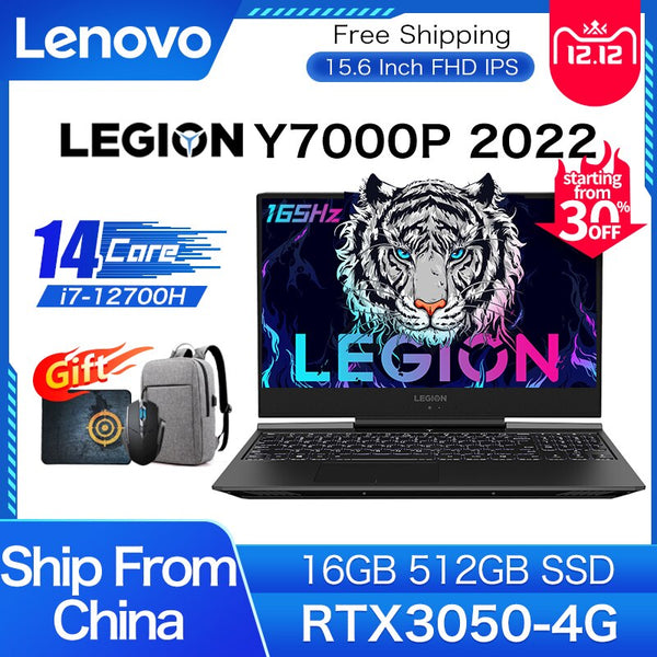 Brand New Lenovo Legion Y7000p Gaming Laptop 12th Intel Core i7-12700 16GB 512GB SSD RTX3050 4G 165Hz 15.6 Inch Notebook Windows 11 Warranty