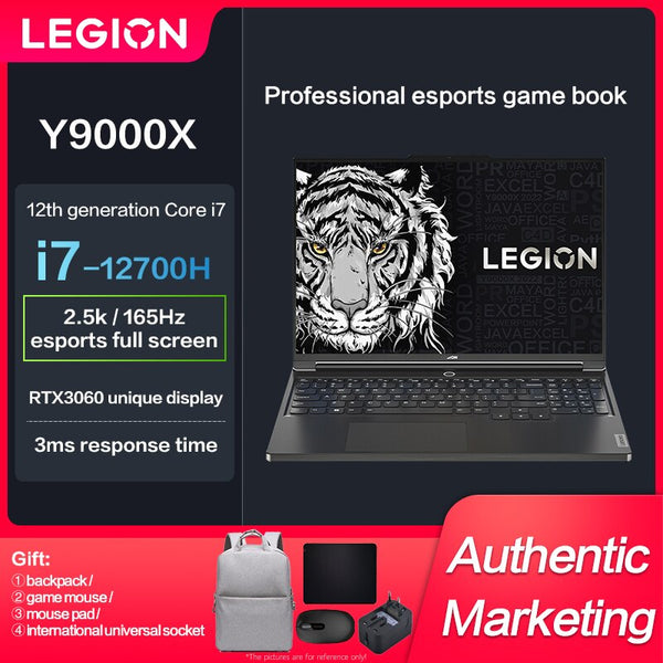 Lenovo Legion Y9000X 2022 Esports Gaming Notebook Computer Laptops I7-12700H RTX3060 6G 2.5k 165Hz Free Shipping