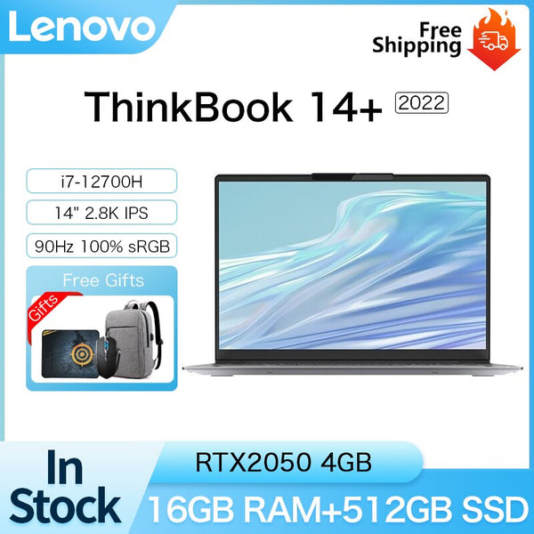 Brand New Lenovo ThinkBook 14+ 2022 Laptop Intel i5-12500H/I7-12700H GeForce RTX2050 16GB RAM 512GB SSD 2.8K 90Hz Screen 14Inch Notebook Warranty
