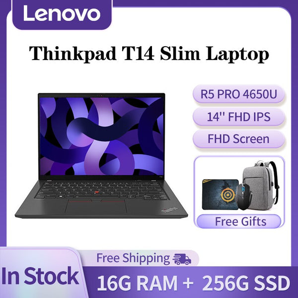 Brand New Lenovo Thinkpad T14 Laptop AMD R5 PRO 4650U 16GB 256GB SSD Slim Series 14 Inch FHD LED Backlit Screen  Business Notebook Warranty