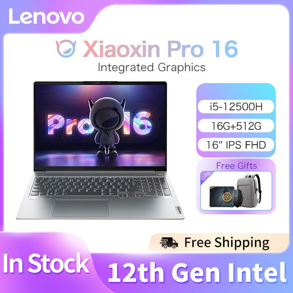 Brand New Lenovo Xiaoxin Pro16 2021 Laptop AMD Ryzen 7 5800H/R7-6800H/i5-12500H 16Inch 2.5K 120Hz 16GB RAM 512GB SSD Notebook Warranty