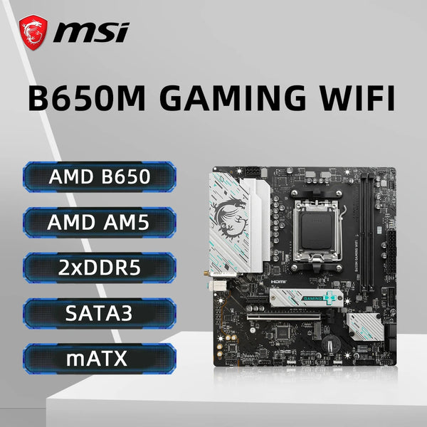 MSI B650M GAMING WIFI Motherboard AM5 Socket Support 7900X 7800X3D 7600 CPU 2xDDR5 7800MHz 128GB HDMI M.2 NVME PCIe 5.0 Free Fast Shipping