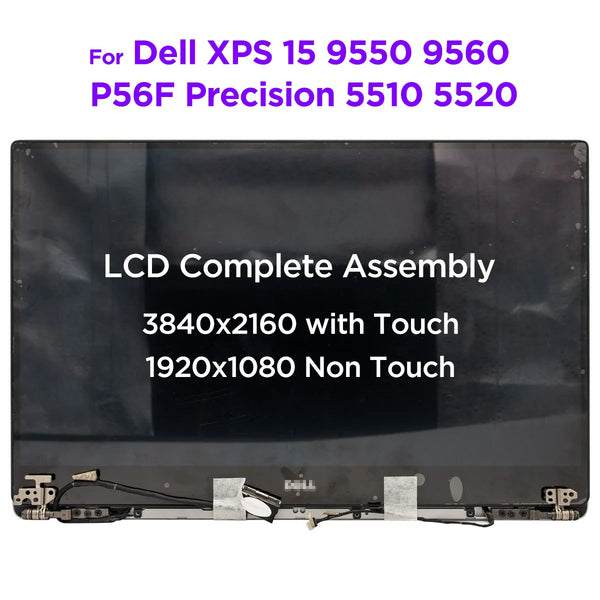 StoneTaskin NEW 15.6 LCD Touch Screen Complete Assembly for Dell XPS 15 9550 9560 Precision 5510 5520 P56F001 Display Replacement Upper Set Display Panel Fully Tested Free Fast Shipping