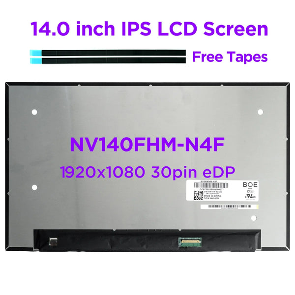 StoneTaskin NV140FHM-N4F Fit NV140FHM-N4T B140HAN05.6 NV140FHM-N65 LP140WFA-SPM1 14.0 Inch IPS Laptop LCD Screen FHD 1920x1080 30pins eDP Display Panel Fully Tested Free Fast Shipping