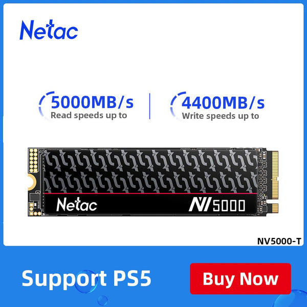Netac NV5000t SSD M2 500GB 1TB SSD 2TB NVMe PCIe4.0 5000mb/s Internal Solid State Drives for Laptop Ps5 3 Years Warranty