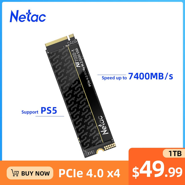 Netac NVMe SSD 4tb 512GB 1TB 2TB SSD M2 PCIe 4.0x4 NVMe M2 SSD Disk Hard Drive Internal Solid State Drives for Laptop PS5 PC 3 Years Warranty