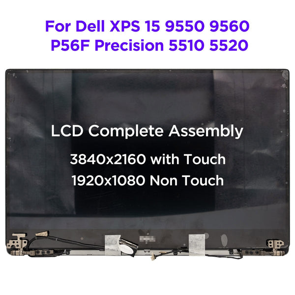 StoneTaskin New 15.6" LCD Touch Screen Complete Assembly for Dell XPS 15 9550 9560 P56F Precision 5510 5520 LCD Display Replacement UHD4K