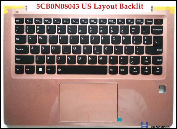 New 5CB0N08043 For Lenovo Ideapad Air 13 Pro 710s-13ISK 710S-13IKB Laptop Keyboard US Layout Rose gold Backlit Plamrest touchpad