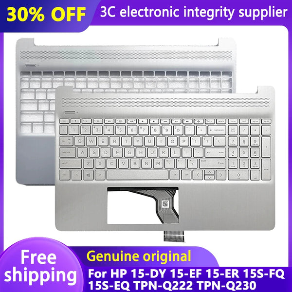 StoneTaskin New Backlight US Keyboard for HP 15-DY 15-EF ER 15S-FQ EQ TPN-Q222 TPN-Q230 Palmrest Upper Cover Top Case L63578-001 L63579-001 Fully Tested Free Shipping