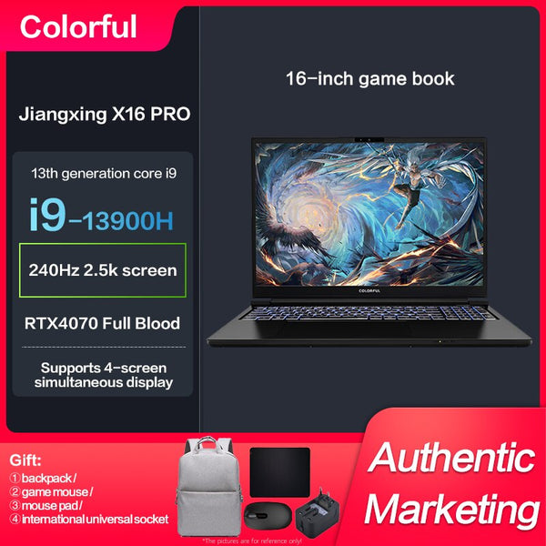 New Genuine Colorful General Star X16 Pro 23 Gaming Laptop Intel i9-13900H RTX4070 16-inch 240Hz 2.5K E-Sports Game Notebook