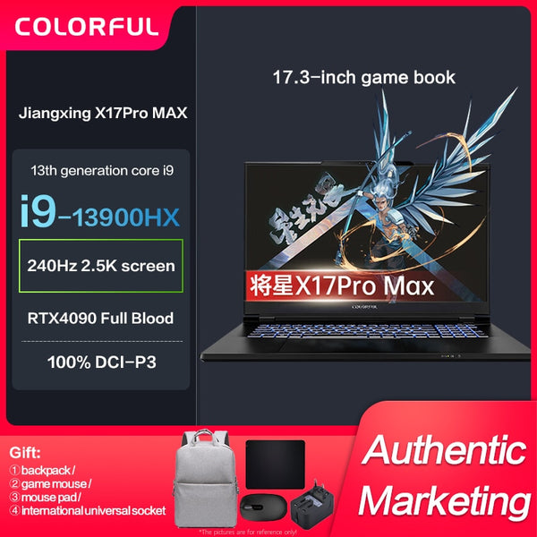 New Genuine Colorful General Star X17Pro MAX  Gaming Laptop i9-13900HX RTX4080 RTX4090 17.3-inch 240Hz 2.5K E-Sports Notebook