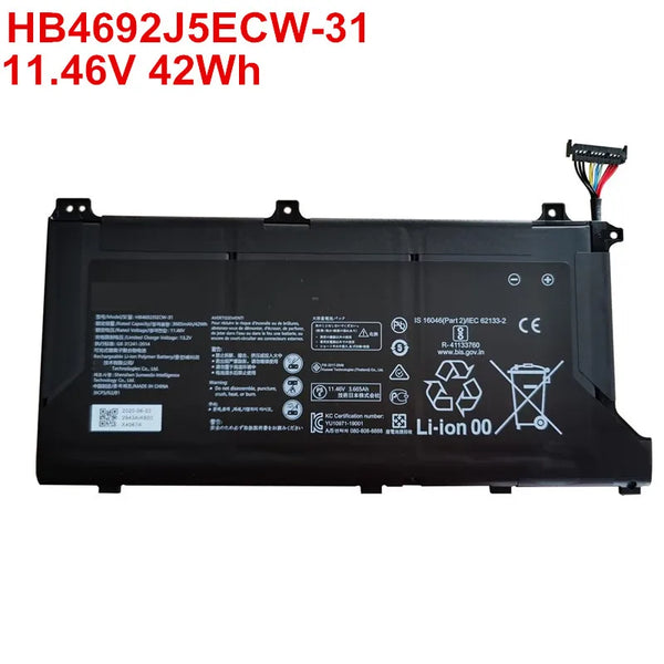 StoneTaskin New Internal Laptop Battery HB4692J5ECW-31 11.46V 42Wh 3665mAh For Huawei MateBook D 15 2020 15-53010TUY 53010TUX 53010DEN