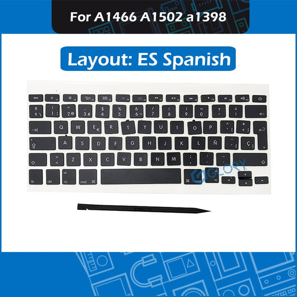 StoneTaskin Wholesale New Keycap set ES Spanish AP08 AP11 for Macbook Air Pro Retina 13" 15" A1465 A1466 A1502 A1398 Keycaps with Crowbar 6 Month Warranty