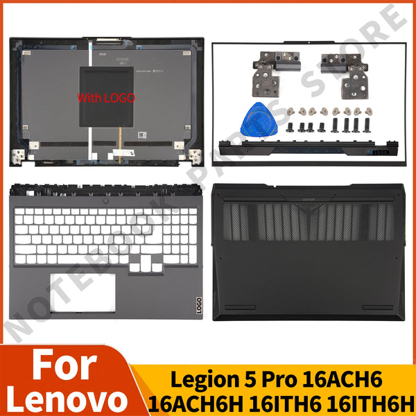 StoneTaskin New LCD Back Cover For Lenovo Legion 5 Pro 16ACH6 16ACH6H 16ITH6 16ITH6H 2021 Bezel Palmrest Bottom HingeCover Hinges HY660