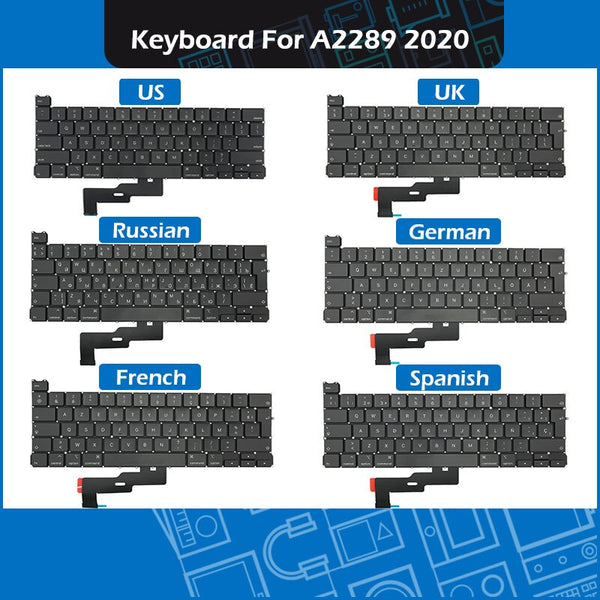 StoneTaskin Wholesale New Laptop A2289 Keyboard For Macbook Pro Retina 13" A2289 Keyboards Replacement Early 2020 EMC 3456 6 Month Warranty