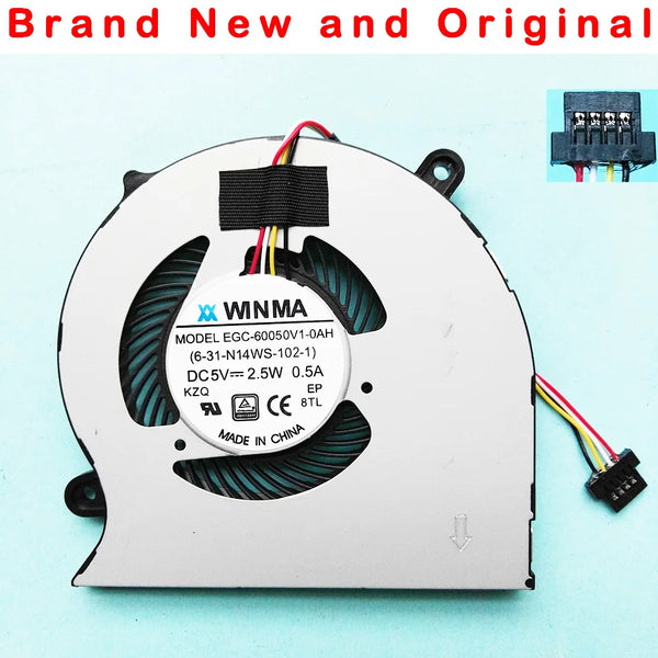 StoneTaskin Original New Laptop CPU Cooler Fan for WINMA EGC-60050V1-102-1 6-31-N14WS-102-1 DC 5V 0.5A 4PIN