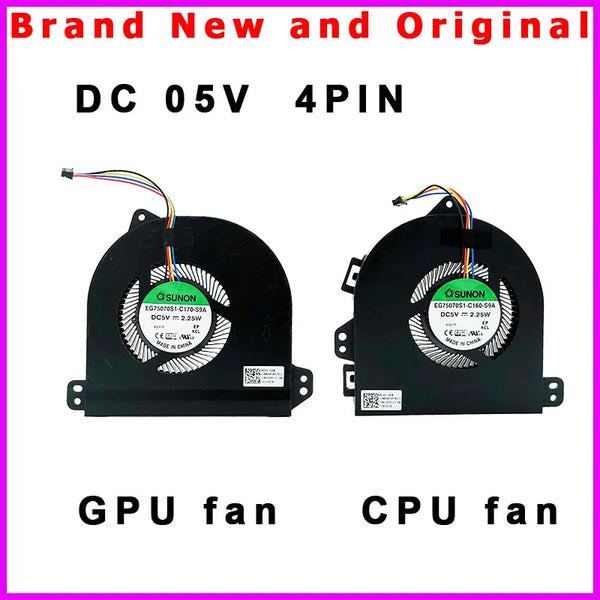 StoneTaskin Original New Laptop CPU GPU Cooling Fan for ASUS GX700 DC5V EG75070S1-C160-S9A EG75070S1-C170-S9A 13NB09F0P17011 13N0-SDP0101