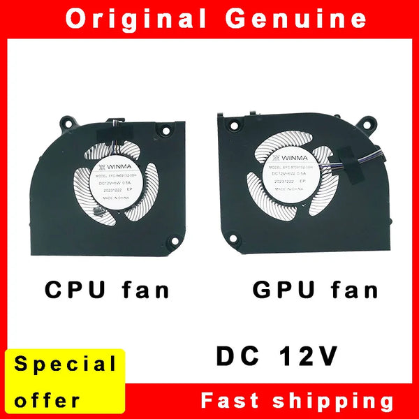 StoneTaskin Brand New Original New Laptop CPU GPU Cooling Fan for Clevo X370 EFC-84091S2-0BH EFC-8791S2-0BH DC 12V 6W 6-31-X370N-100 6-41-X370-101 Notebook Cooling System Fast Shipping