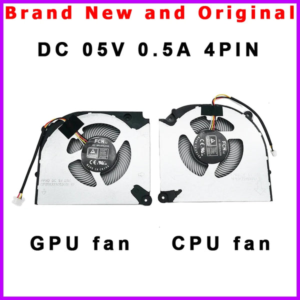 StoneTaskin Original New Laptop CPU GPU Cooling Fan for FCN DFS5K223052831 EP FPVD DFS5K22115371U FPVG DC5V 0.5A