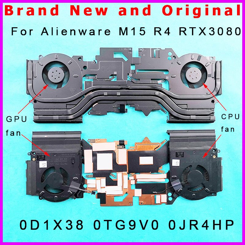 New Laptop CPU GPU Cooling Heatsink Fan Cooler Radiator for DELL Alie ...