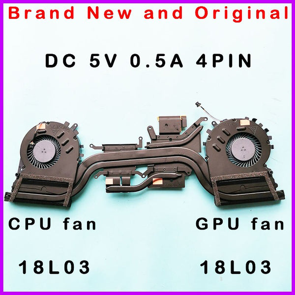 StoneTaskin New Laptop CPU GPU Cooling Heatsink with Fan Cooler Radiator for AT390001DC0 ND85C16-18L02 ND85C16-18L03 DC 5V 0.5A 4PIN