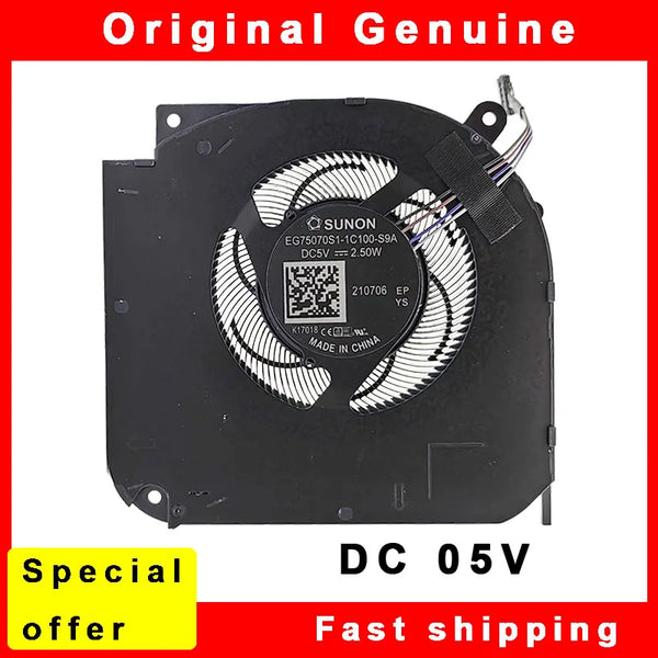 StoneTaskin Original New Laptop CPU GPU Fan Cooler Radiator For  MECHREVO Z3 AIR THER7GK5M6-1411 GK5MP6O  EG75070S1-1C100-S9A DC5V 2.50W  4PIN