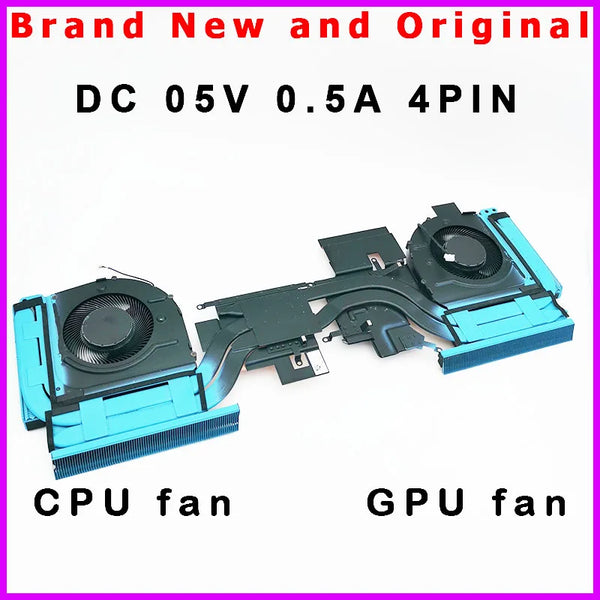 StoneTaskin New Laptop CPU GPU Hatsink Fan for Lenovo IdeaPad Gaming 3 15IAH7 16IAH7 82S9 82SA fan Cooler radiator 5H40S20574 Fully Tested Free Shipping