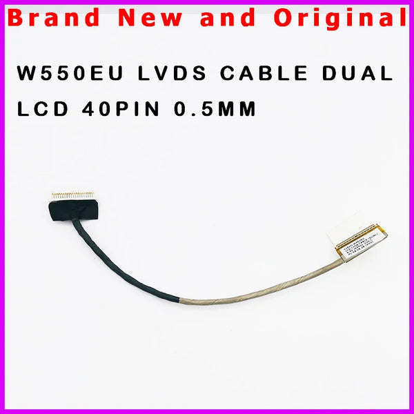StoneTaskin Original New Laptop LCD Cable for Clevo W550 W550EU/EL/EU1/SU1 LCD LVDS Cable 6-43-W5501-020-C 40PIN 0.5MM  Fast Free Shipping
